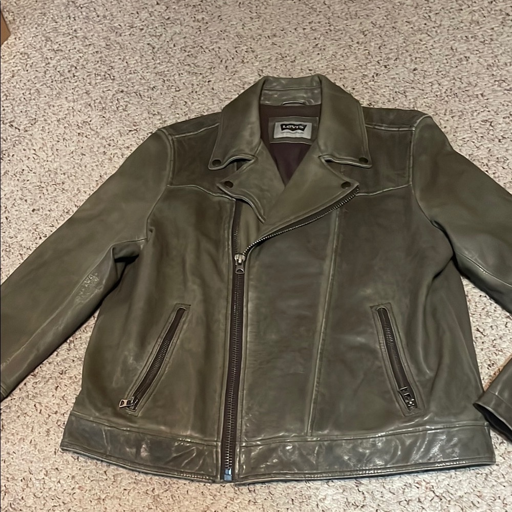 Levi's Dark Green Leather Jacket